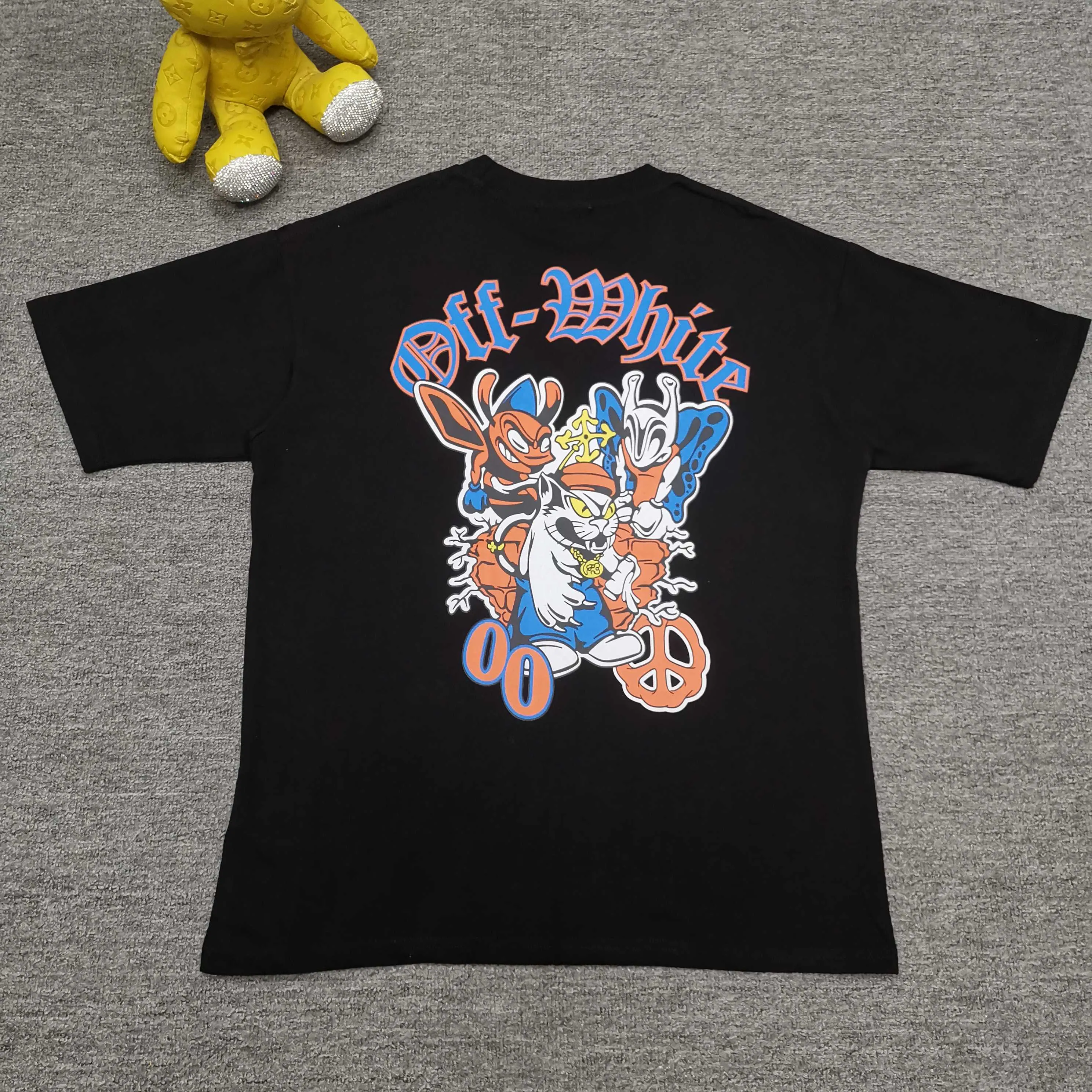 Off white top version, new loose short-sleeved T-shirt Color: Black White Blue Gray Size: S M L XL P240